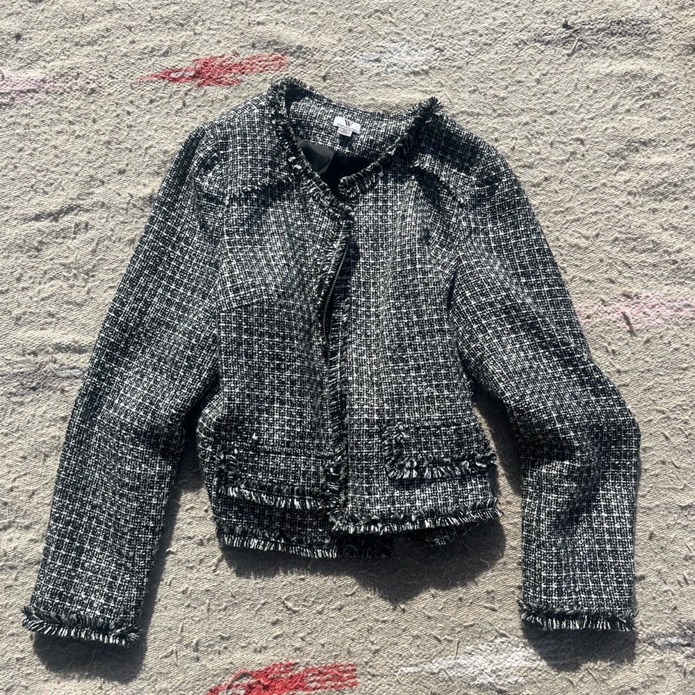 Tweed zipper coat